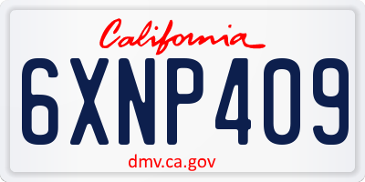 CA license plate 6XNP409