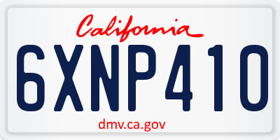 CA license plate 6XNP410
