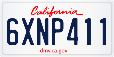 CA license plate 6XNP411