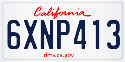 CA license plate 6XNP413