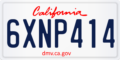 CA license plate 6XNP414