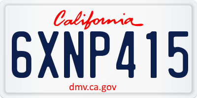 CA license plate 6XNP415