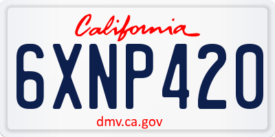CA license plate 6XNP420