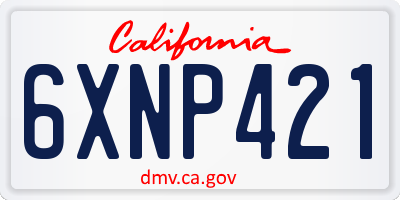 CA license plate 6XNP421