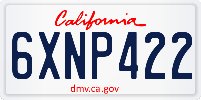 CA license plate 6XNP422