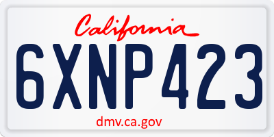 CA license plate 6XNP423