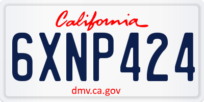 CA license plate 6XNP424