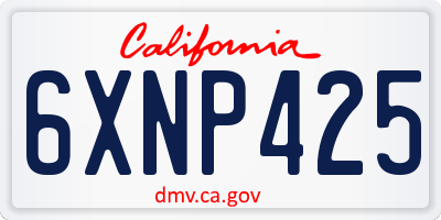 CA license plate 6XNP425