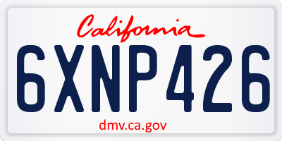 CA license plate 6XNP426