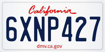 CA license plate 6XNP427