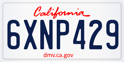 CA license plate 6XNP429