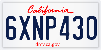 CA license plate 6XNP430