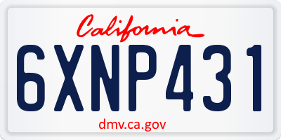 CA license plate 6XNP431