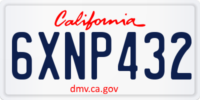 CA license plate 6XNP432