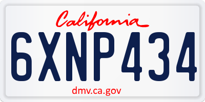 CA license plate 6XNP434