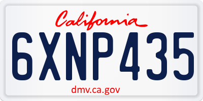 CA license plate 6XNP435