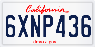 CA license plate 6XNP436