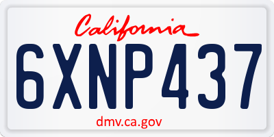 CA license plate 6XNP437