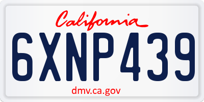 CA license plate 6XNP439
