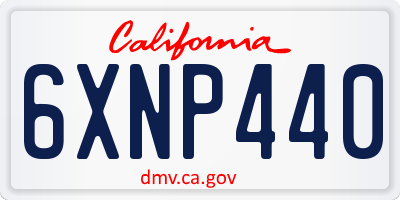 CA license plate 6XNP440