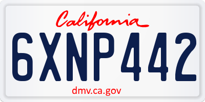 CA license plate 6XNP442
