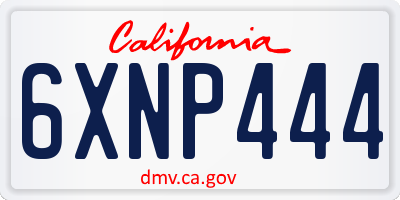 CA license plate 6XNP444
