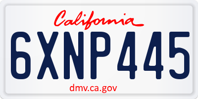 CA license plate 6XNP445