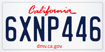 CA license plate 6XNP446