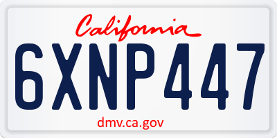 CA license plate 6XNP447