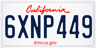 CA license plate 6XNP449
