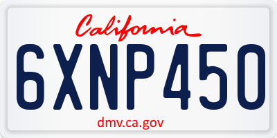 CA license plate 6XNP450