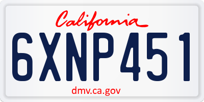 CA license plate 6XNP451