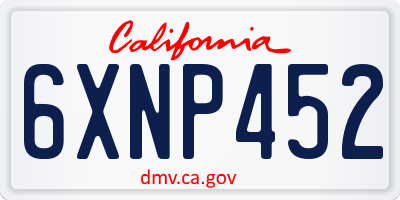 CA license plate 6XNP452
