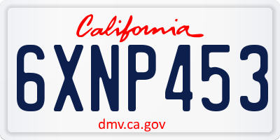 CA license plate 6XNP453