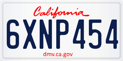 CA license plate 6XNP454