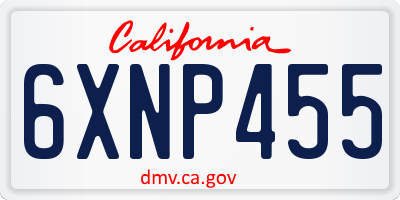 CA license plate 6XNP455