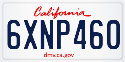 CA license plate 6XNP460