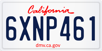 CA license plate 6XNP461