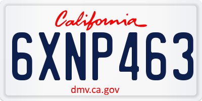 CA license plate 6XNP463