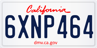 CA license plate 6XNP464