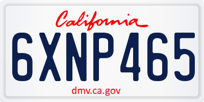 CA license plate 6XNP465