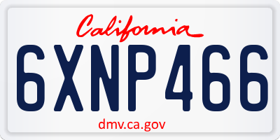 CA license plate 6XNP466