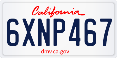 CA license plate 6XNP467