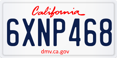CA license plate 6XNP468