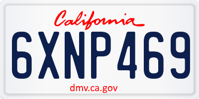CA license plate 6XNP469