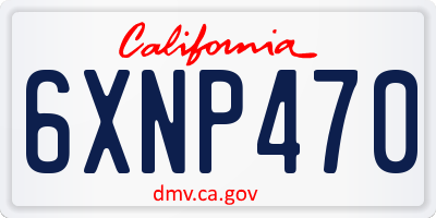 CA license plate 6XNP470