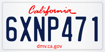 CA license plate 6XNP471