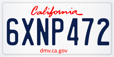 CA license plate 6XNP472