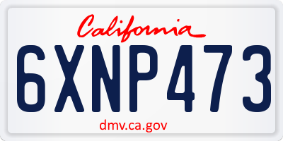 CA license plate 6XNP473