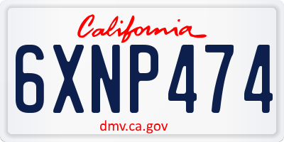 CA license plate 6XNP474